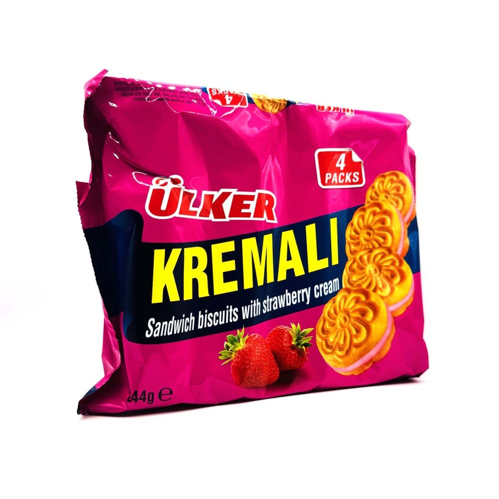 ULKER CILEKLI KREMALI (BISCOTTI RIPIENI CON CREMA DI FRAGOLE)4LU 244 G