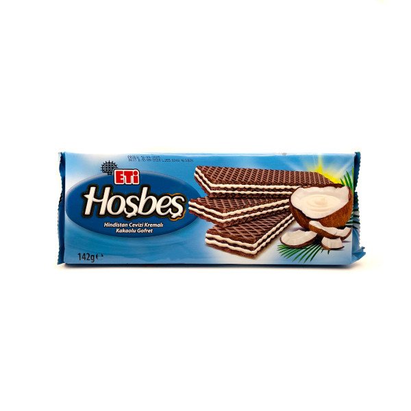ETI HOSBES HINDISTAN CEVIZI KREMALI KAKAOLU GOFRET (WAFER ALLA CREMA DI COCCO) 142 GR