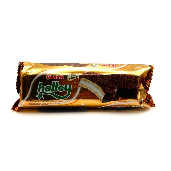 ULKER HALLEY 8pz (BISCOTTI RIPIENI DI MARSHMELLOW E RICOPERTI DI CIOCCOLATO) 30g x 8OFFERTA
