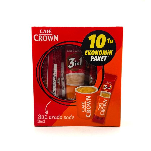 CAFE CROWN 3U 1 ARADA SADE 10LU PAKET