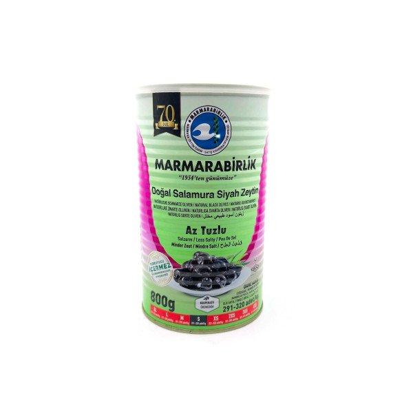MARMARABIRLIK SIYAH ZEYTIN (S) AZ TUZLU 800 G