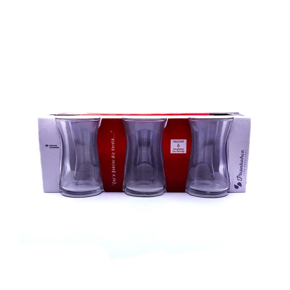 PASABAHCE HEYBELI CAY BARDAGI 6'LI
