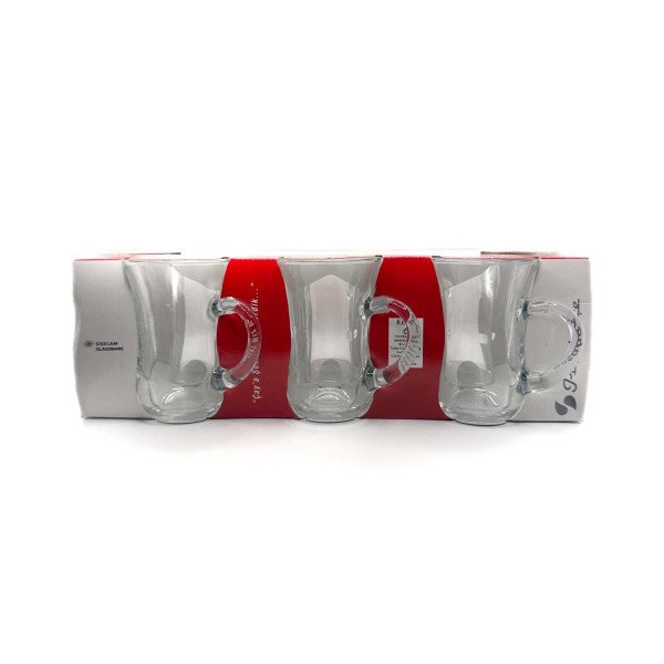 PASABAHCE KEYIF KULPLU CAY BARDAGI 6'LI