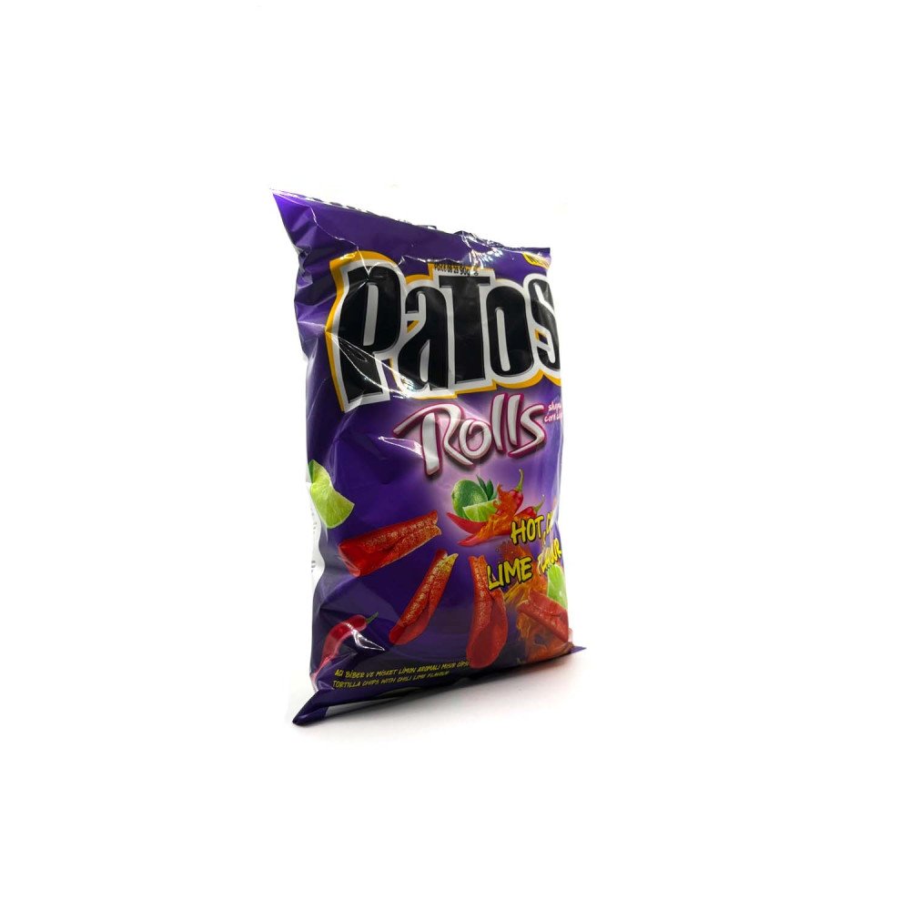 PATOS ROLLS HOT CHILI LIME FLAVOUR (PATATINE PICCANTI AL LIME)109G